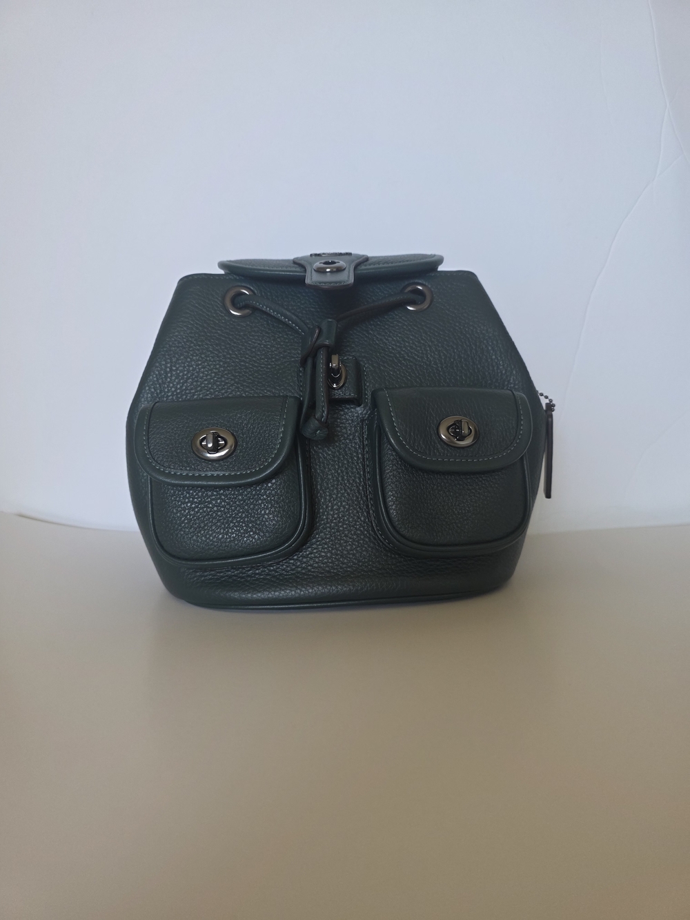 Coach Hadley Mini Backpack in Dark Teal Pebbled Leather NWT - Picture 4 of 5